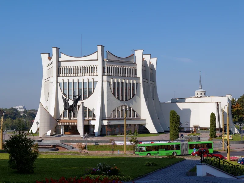 Um dos centros urbanos de Belarus na fronteira com a Polônia